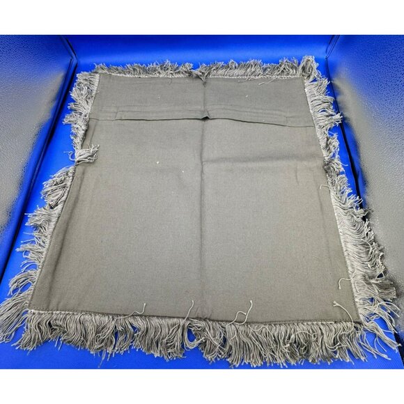 New Merchant 41 18x18 Green & Tan Fringe Pillow Cover - Picture 5 of 9